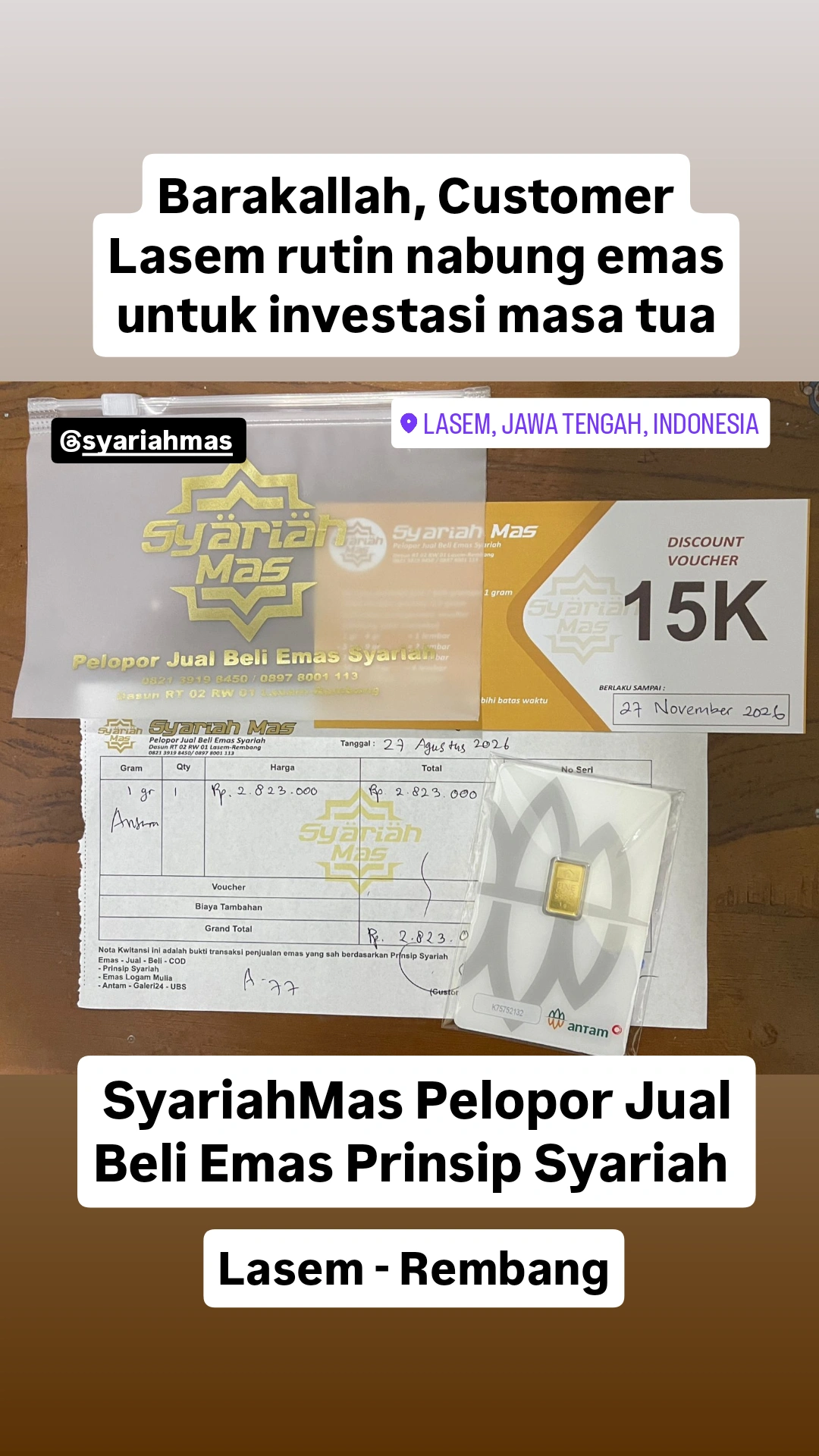 Screenshot testimoni Customer Lasem