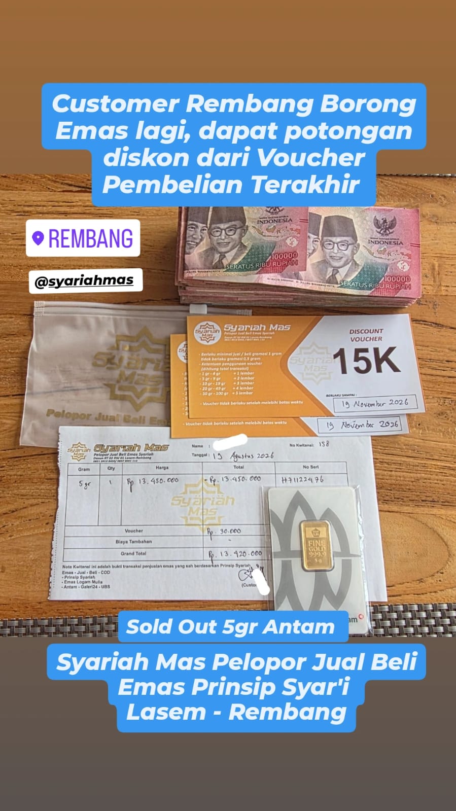 Screenshot testimoni Customer Rembang