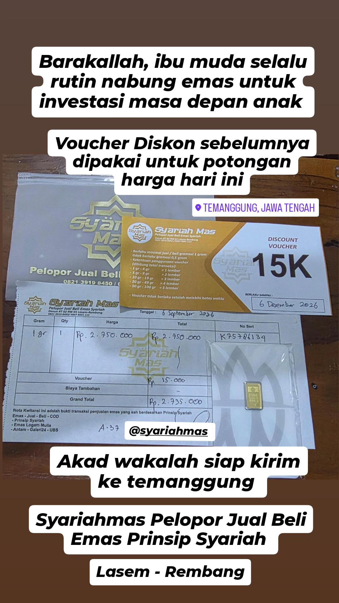 Screenshot testimoni Customer Temanggung 