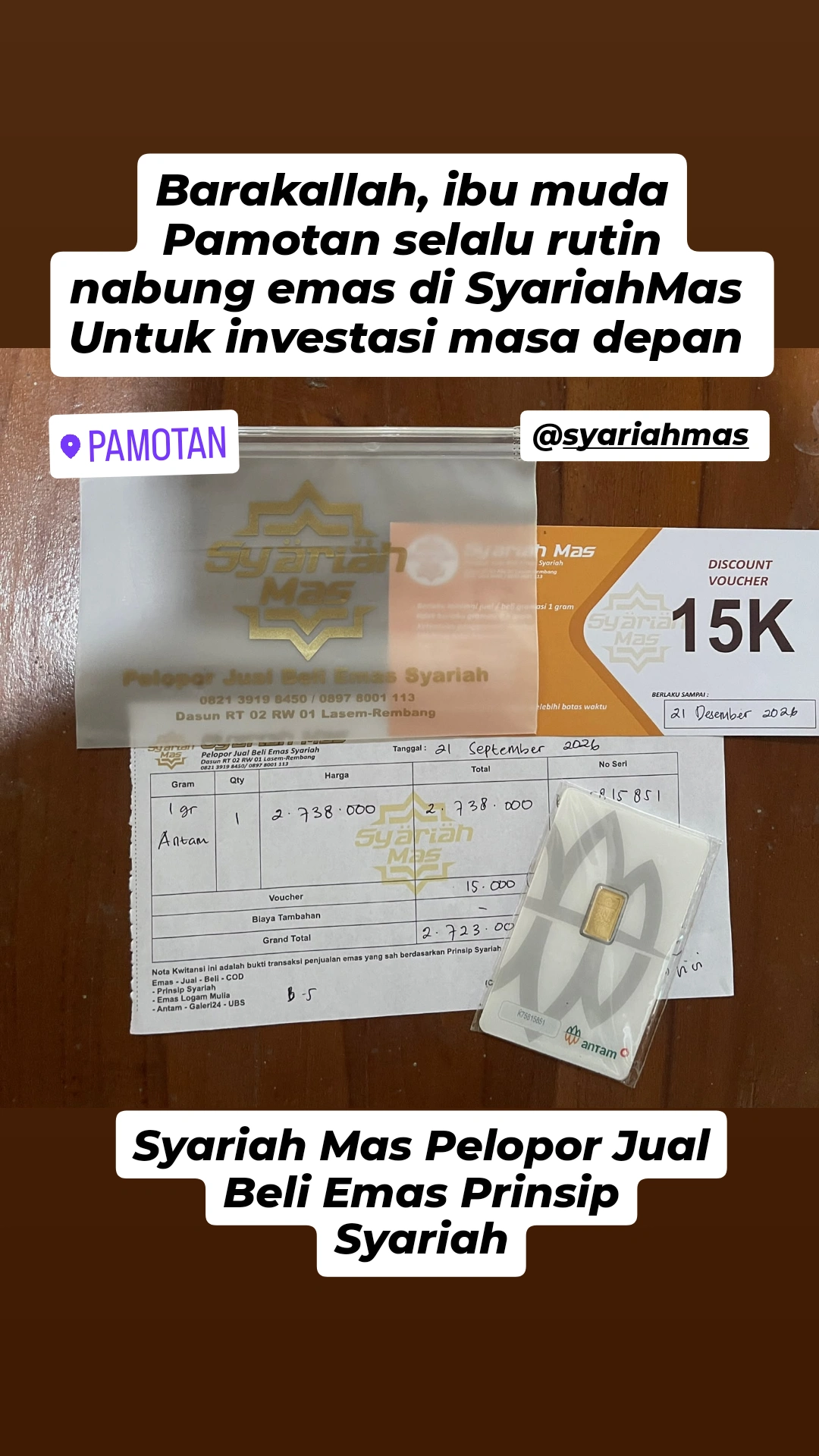 Screenshot testimoni Customer Pamotan