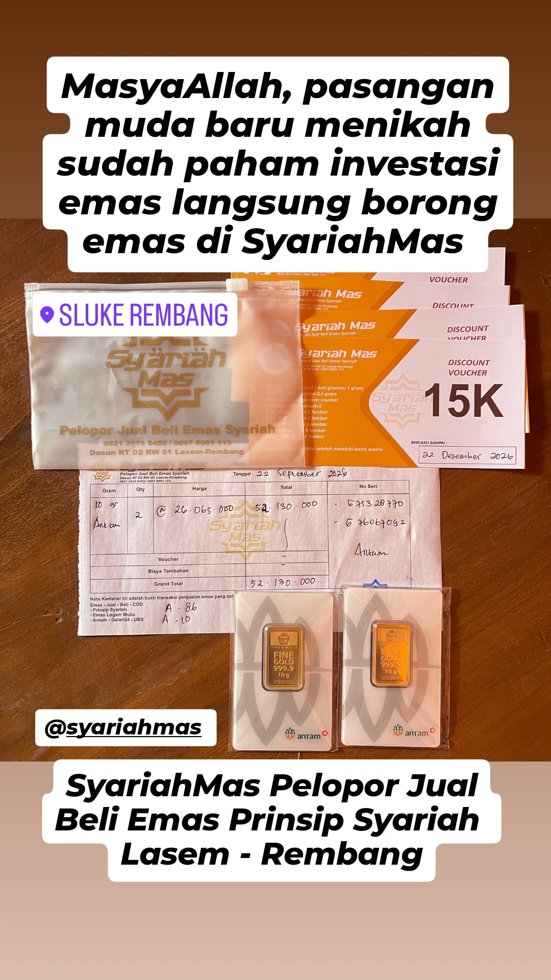Screenshot testimoni Customer Sluke Rembang