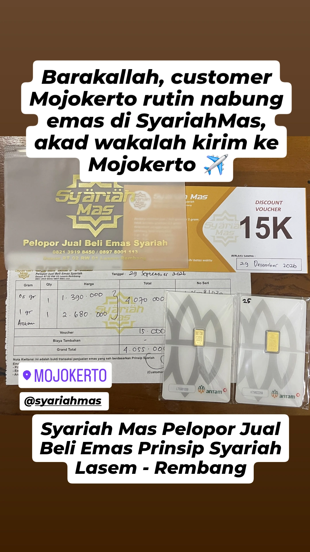 Screenshot testimoni Customer Mojokerto 