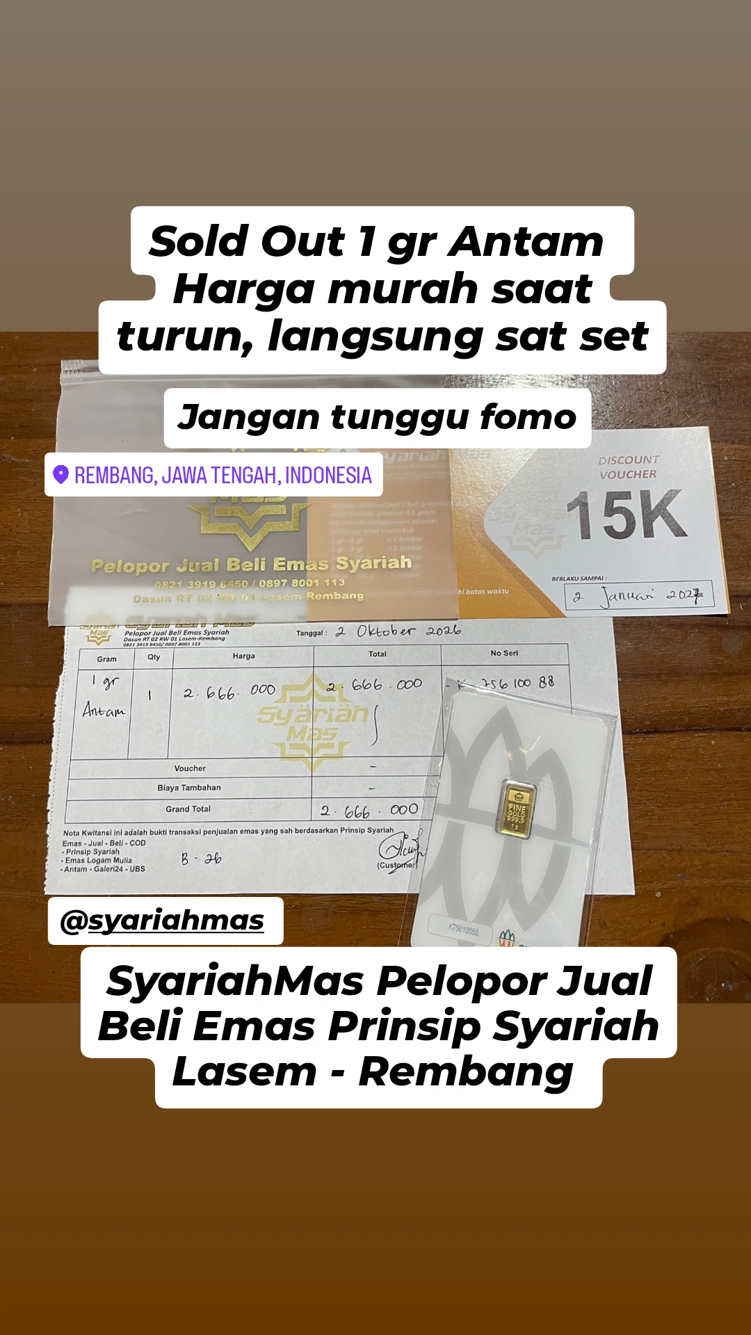 Screenshot testimoni Customer Lasem