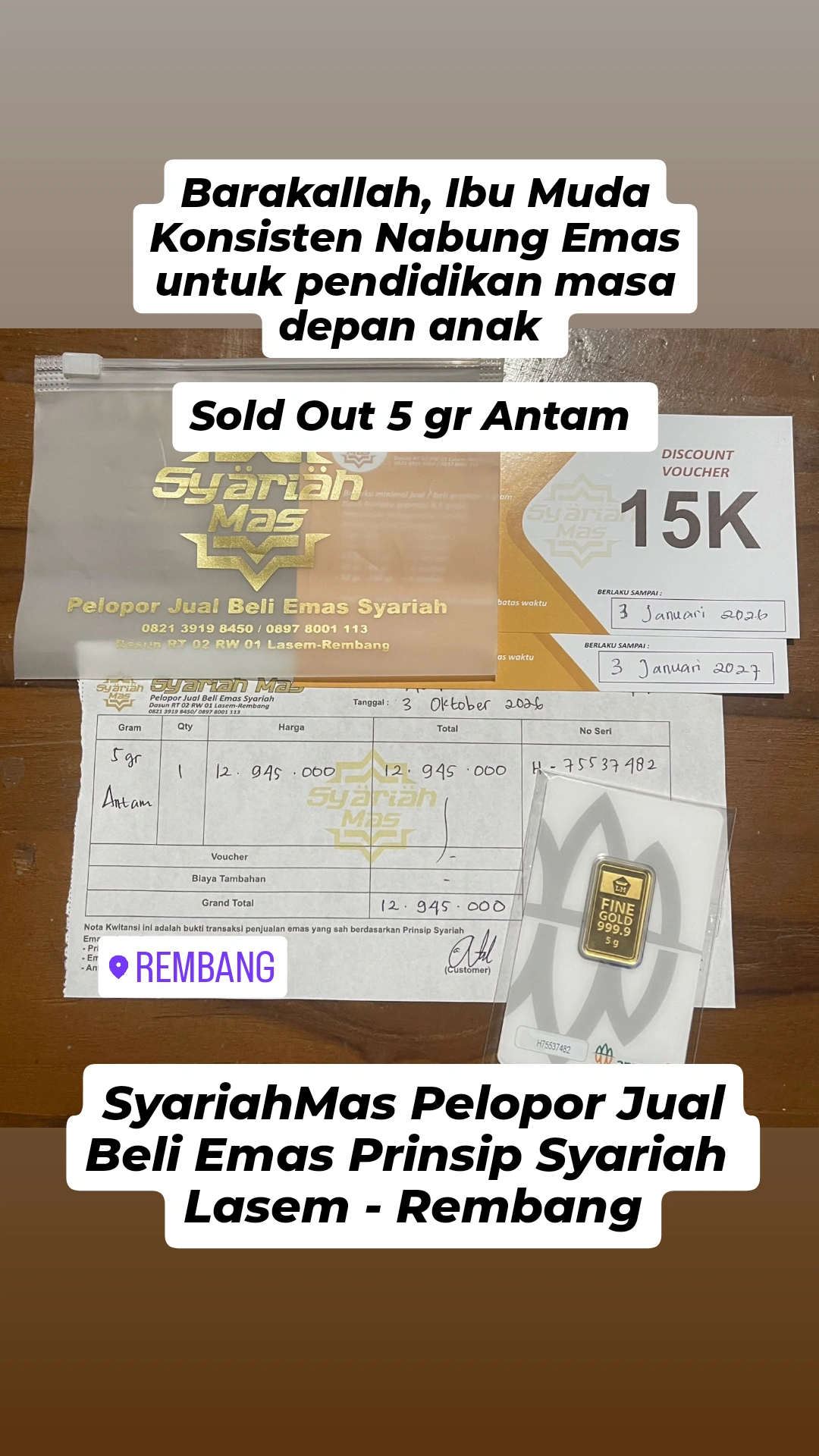 Screenshot testimoni Customer Rembang 